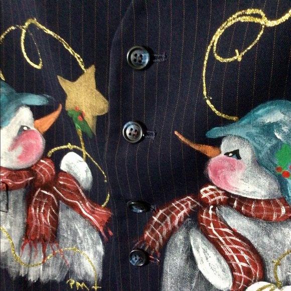 🎄Hand painted holiday vest, NWOT,  much dressier than most holiday wear - Picture 14 of 15